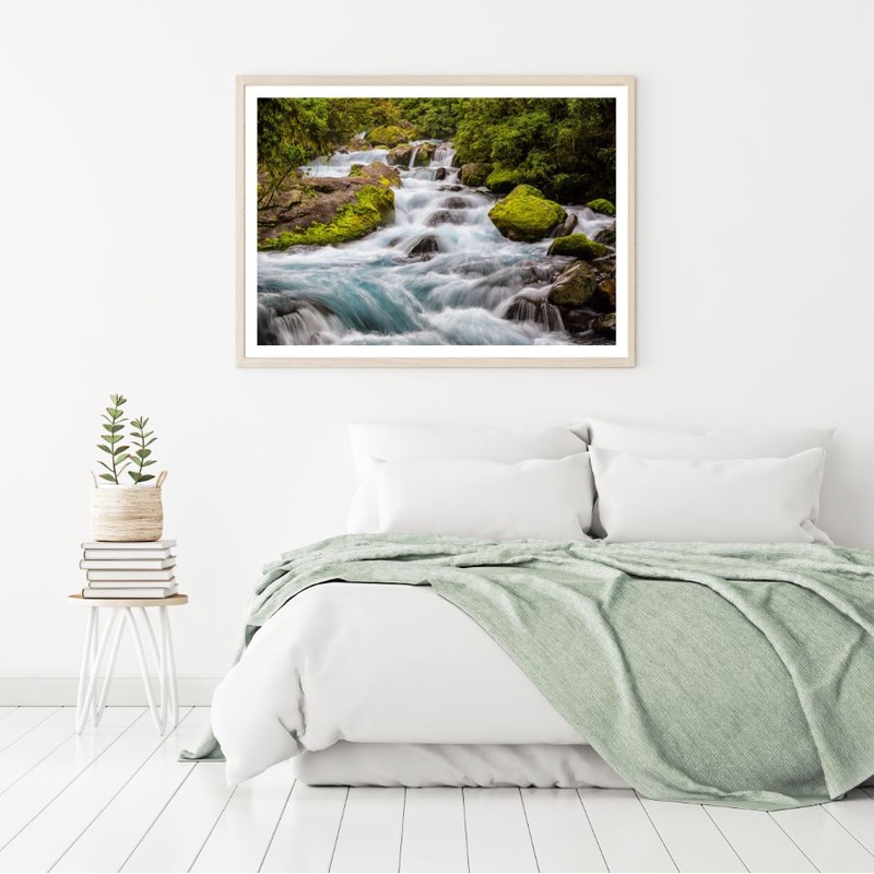 Waterfall in Forest Photograph Home Decor Premium Quality Poster Print Choose Your Sizes