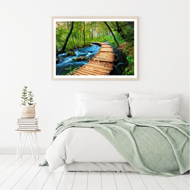 Wooden Pier Over River Photograph Home Decor Premium Quality Poster Print Choose Your Sizes