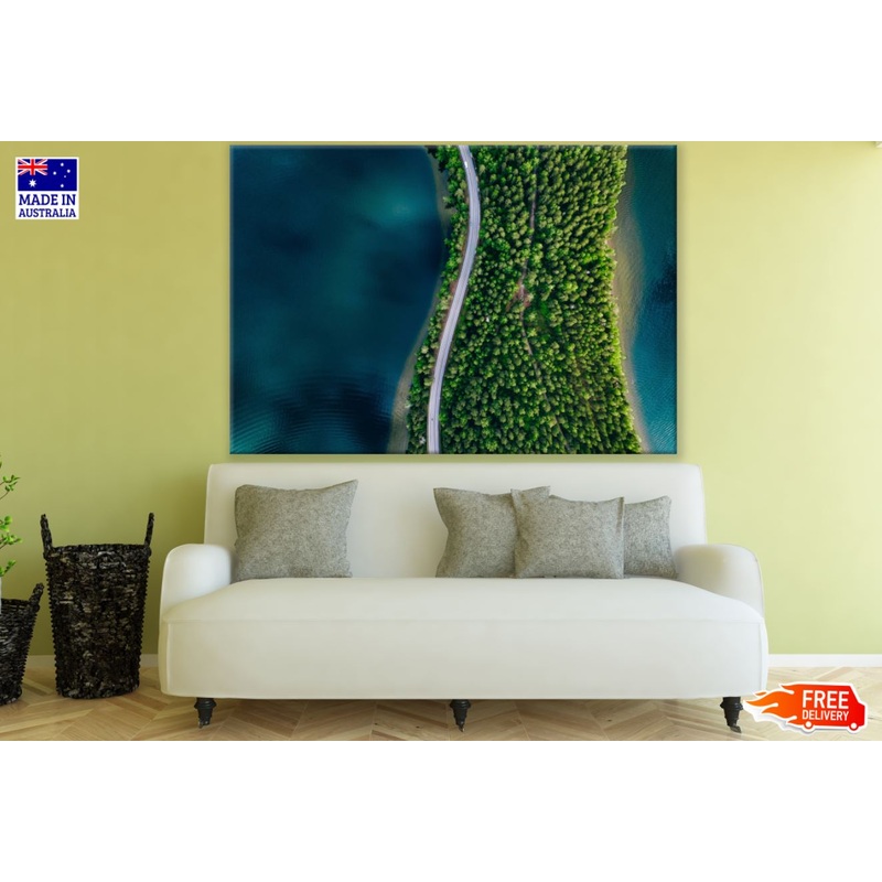 Aerial View of Sea & Forest Photograph Print 100% Australian Made