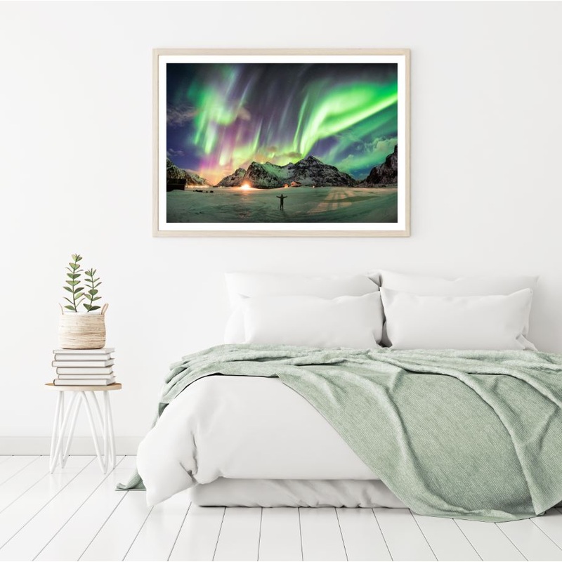 Aurora Over Glacier Scenery View Home Decor Premium Quality Poster Print Choose Your Sizes