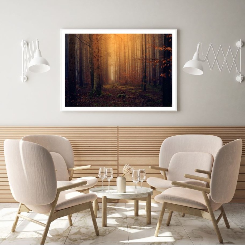 Autumn Forest Sunset View Home Decor Premium Quality Poster Print Choose Your Sizes