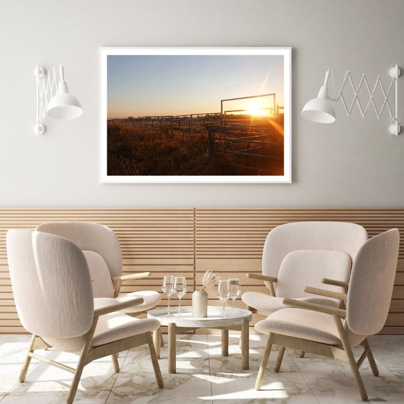 Sunset Field Scenery Photograph Home Decor Premium Quality Poster Print Choose Your Sizes