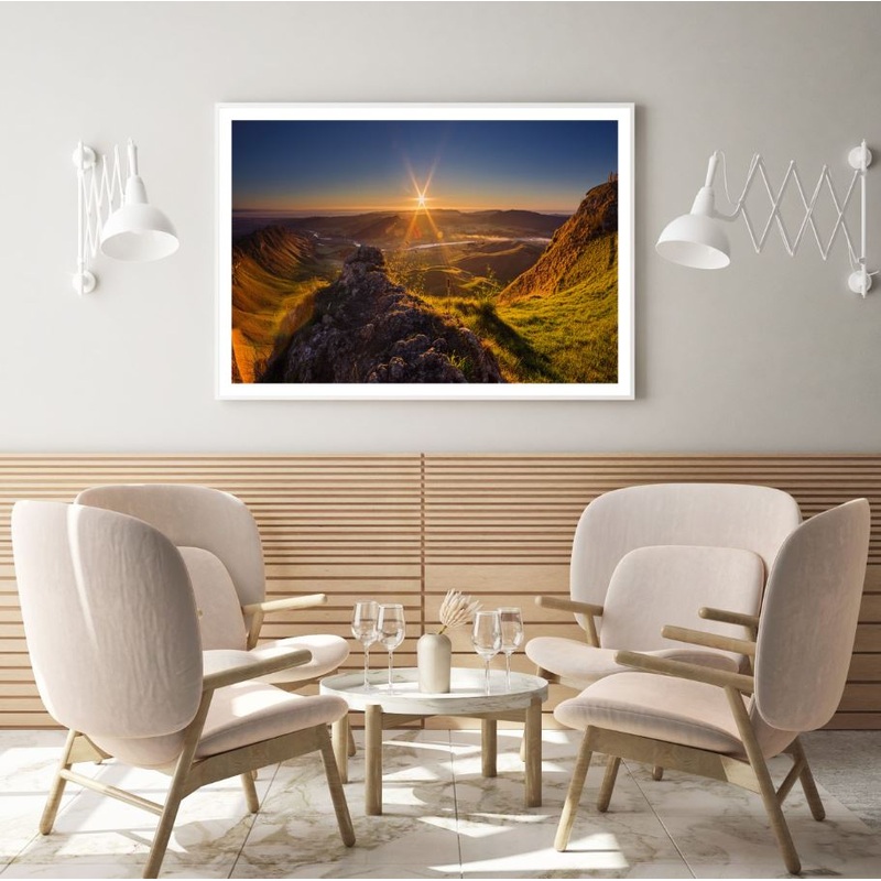 Sunset Mountain Scenery Photograph Home Decor Premium Quality Poster Print Choose Your Sizes