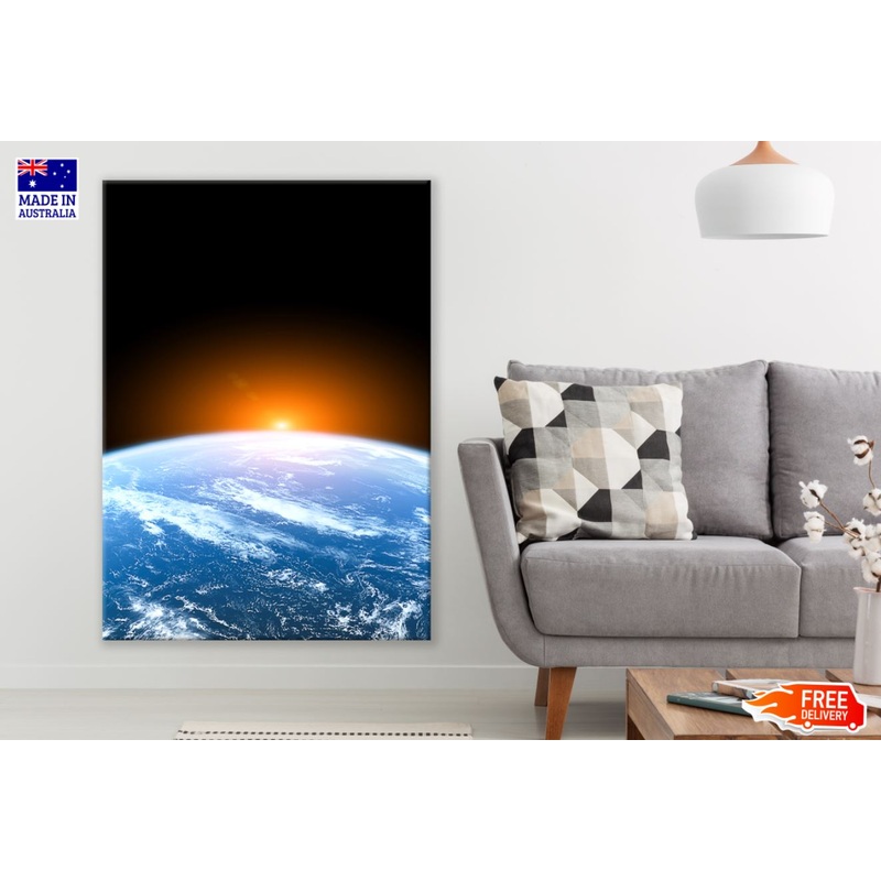 Sunset Over Earth Space View Print 100% Australian Made