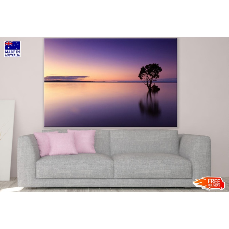 Tree in Lake Scenery Photograph Print 100% Australian Made