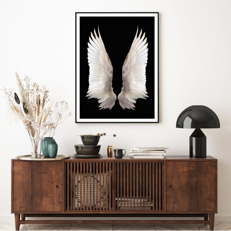 White Wings Pair Photograph Home Decor Premium Quality Poster Print Choose Your Sizes
