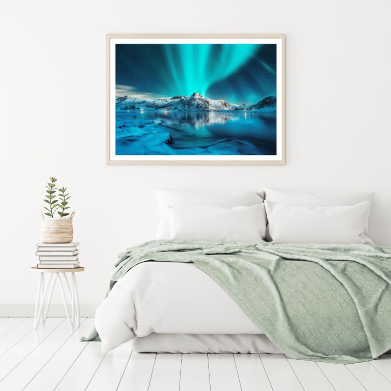 Aurora Over Snow Mountains Home Decor Premium Quality Poster Print Choose Your Sizes