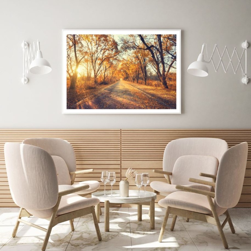 Autumn Forest Sunset Photograph Home Decor Premium Quality Poster Print Choose Your Sizes
