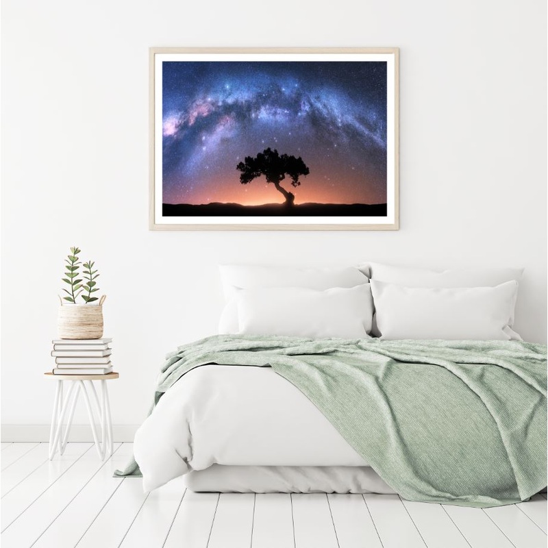 Tree & Space Milkyway View Scenic Home Decor Premium Quality Poster Print Choose Your Sizes