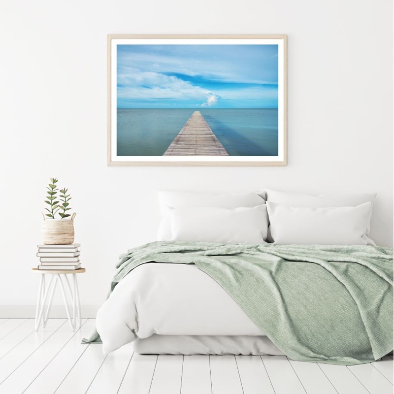 Wooden Pier Over Sea Scenery Home Decor Premium Quality Poster Print Choose Your Sizes