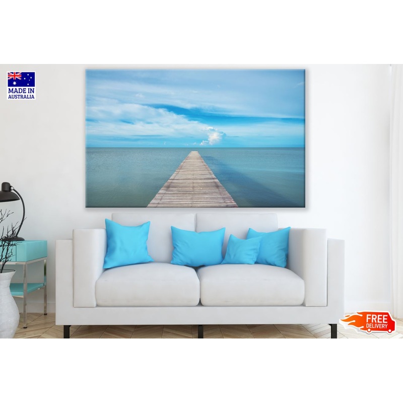 Wooden Pier Over Sea Scenery Print 100% Australian Made