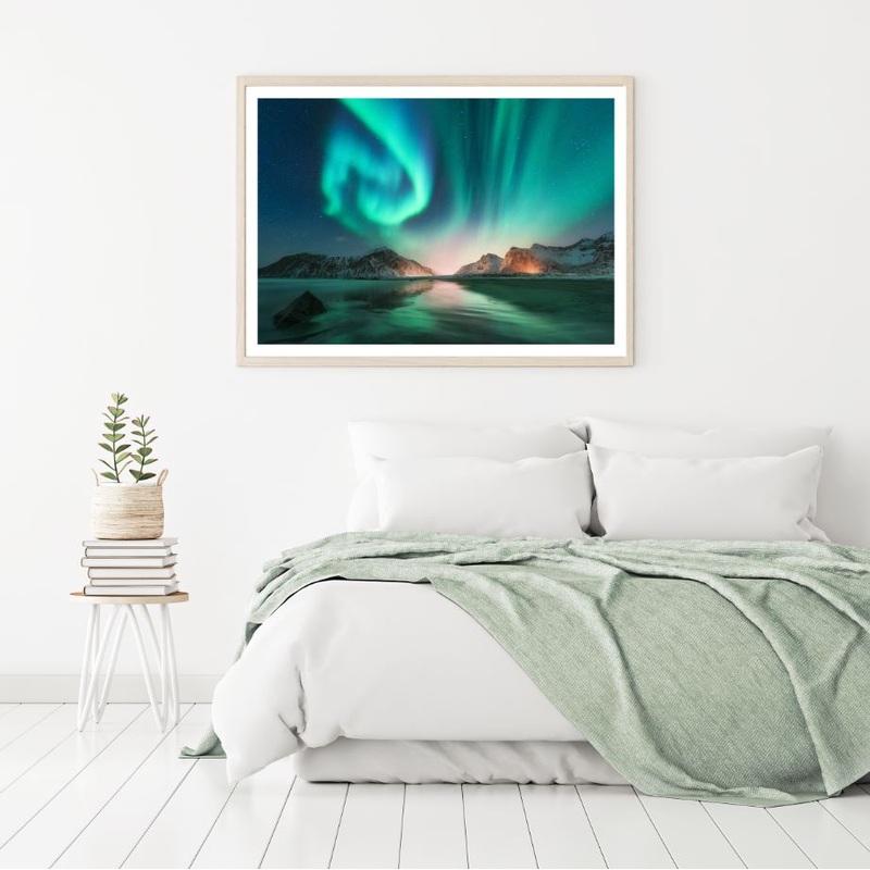 Aurora Over Ice Mountains View Home Decor Premium Quality Poster Print Choose Your Sizes