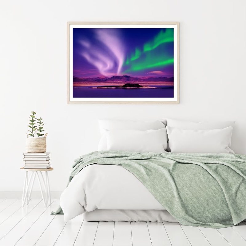 Aurora Over Snow Mountains View Home Decor Premium Quality Poster Print Choose Your Sizes