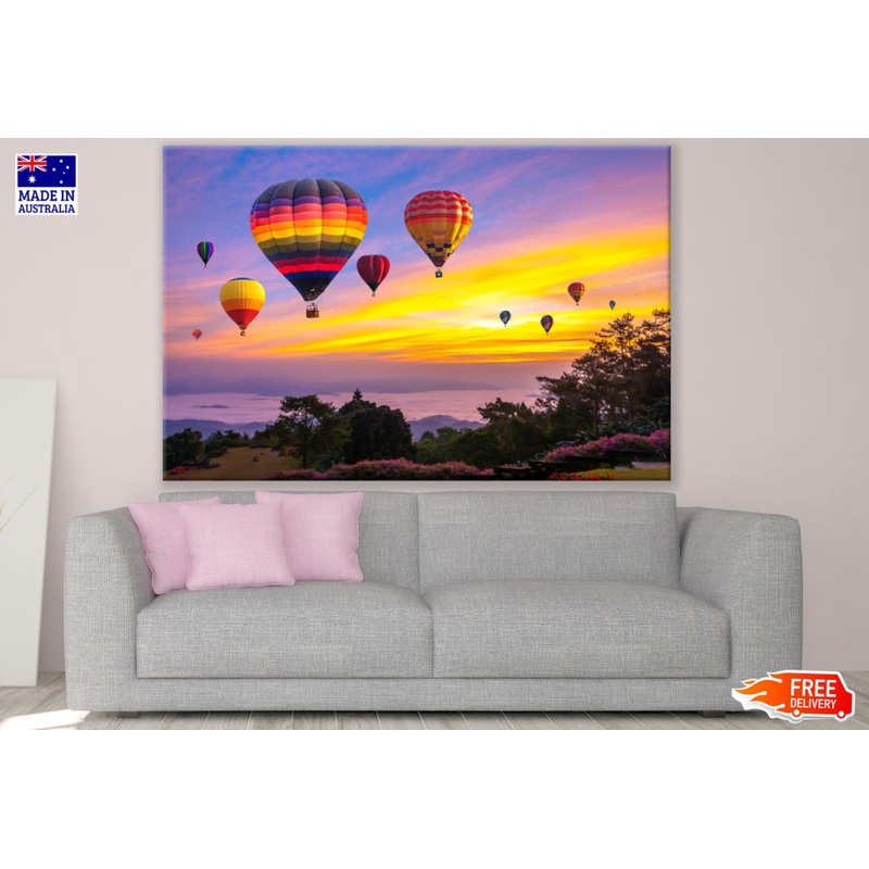 Balloons on Sunset Ske Photograph Print 100% Australian Made