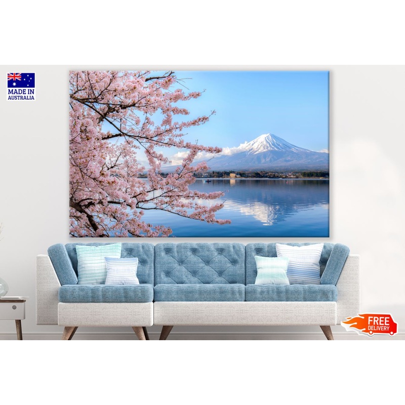 Tree Lake & Mountain Scenery View Print 100% Australian Made