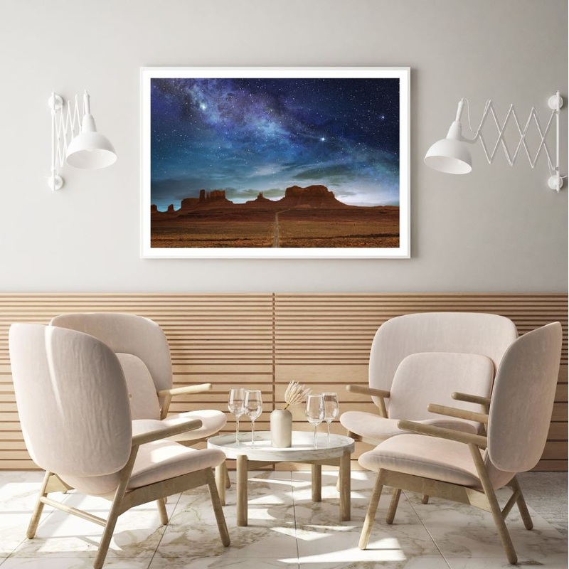 Valley Mountains Night Scenery Home Decor Premium Quality Poster Print Choose Your Sizes