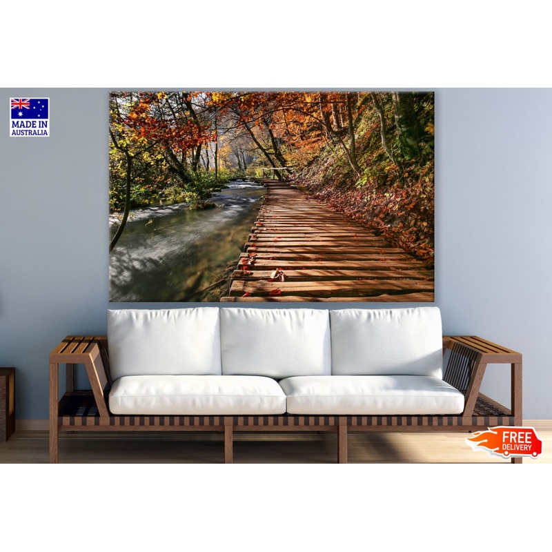Wooden Pier Over River Photograph Print 100% Australian Made