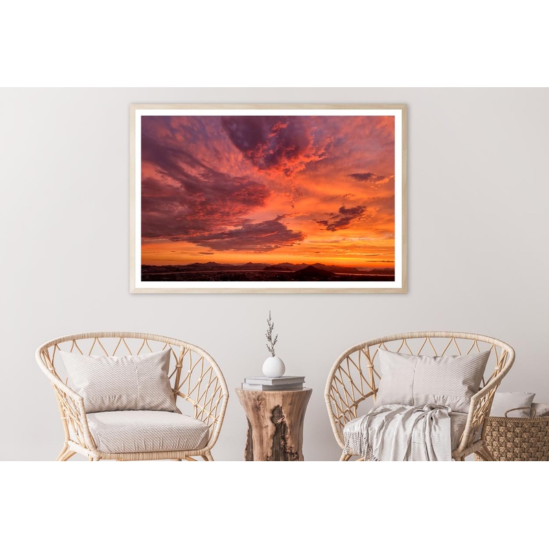 Aerial View Of Dramatic Sky in The Ranch Home Decor Premium Quality Poster Print Choose Your Sizes