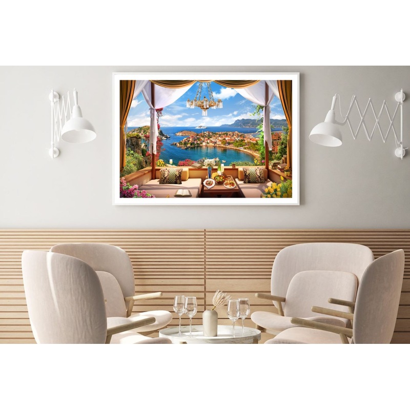 Balcony View of Bay & City Home Decor Premium Quality Poster Print Choose Your Sizes