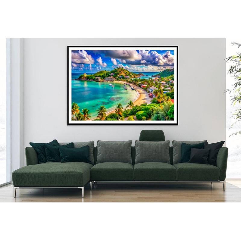 Beach With Palm Trees Home Decor Premium Quality Poster Print Choose Your Sizes