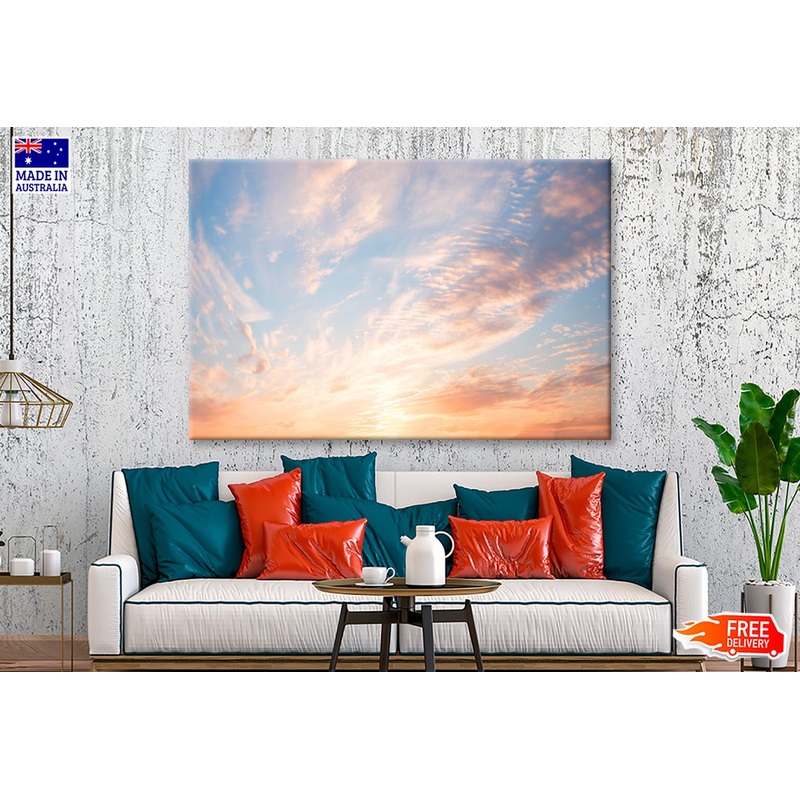 Beautiful Romantic Sunset Sky Wall Art Decor 100% Australian Made