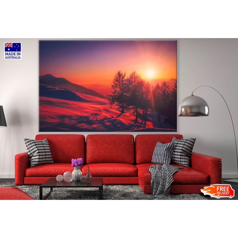 Sunset Over Forest Photograph Print 100% Australian Made