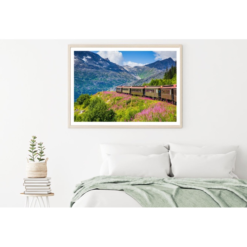 Train & Mountain Scenery View Home Decor Premium Quality Poster Print Choose Your Sizes
