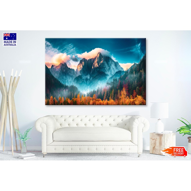 Triglav Mountain Peak at Sunrise Wall Art Decor 100% Australian Made