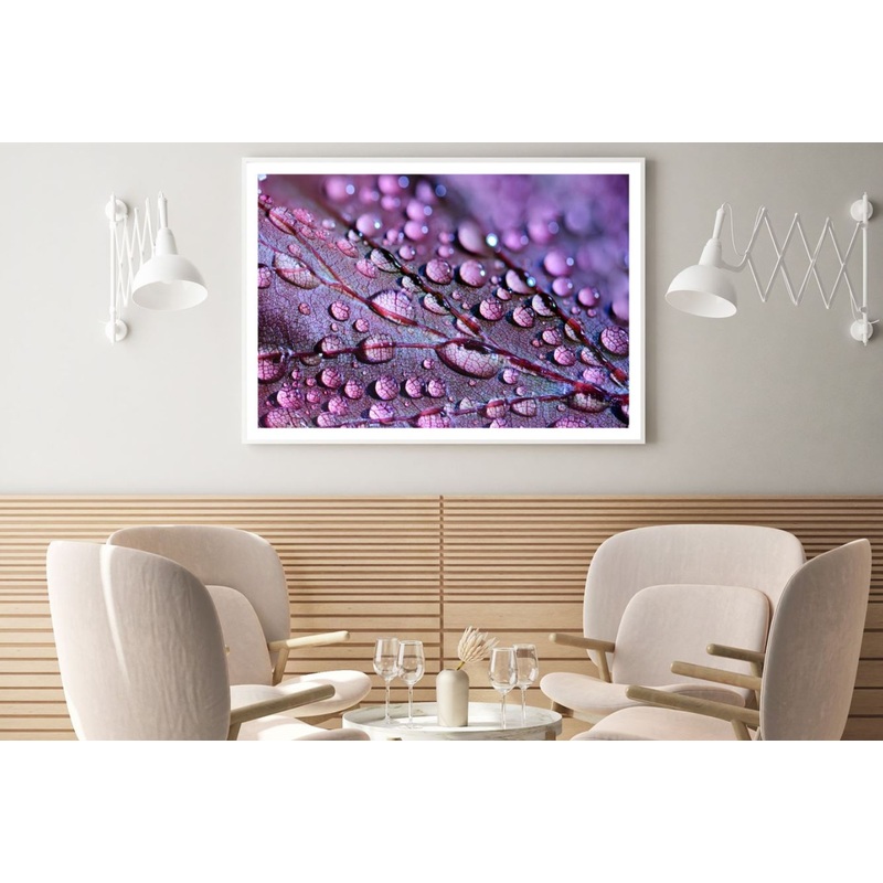 Waterdrops on Leaf Closeup View Home Decor Premium Quality Poster Print Choose Your Sizes