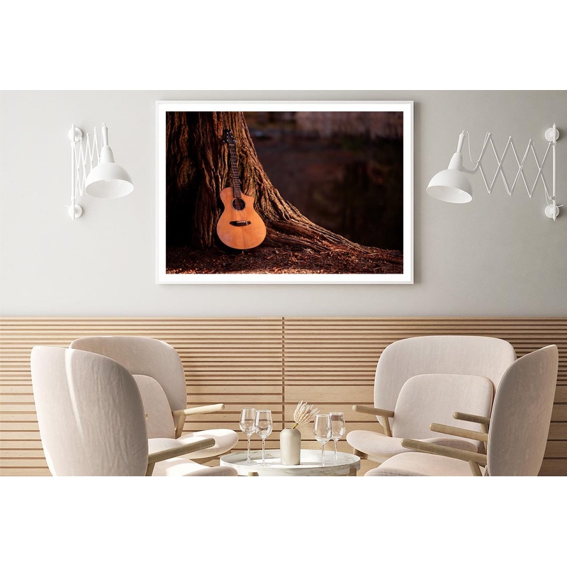 Wooden Acoustic Guitar Home Decor Premium Quality Poster Print Choose Your Sizes