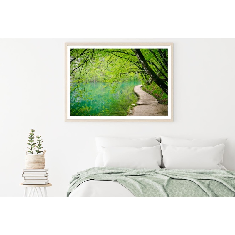 Wooden Pier Along Lake Photograph Home Decor Premium Quality Poster Print Choose Your Sizes