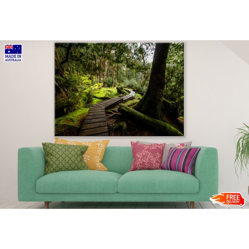 Wooden Pier in Forest Photograph Print 100% Australian Made
