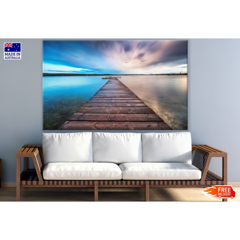 Wooden Pier Over Sea Photograph Paint Print 100% Australian Made