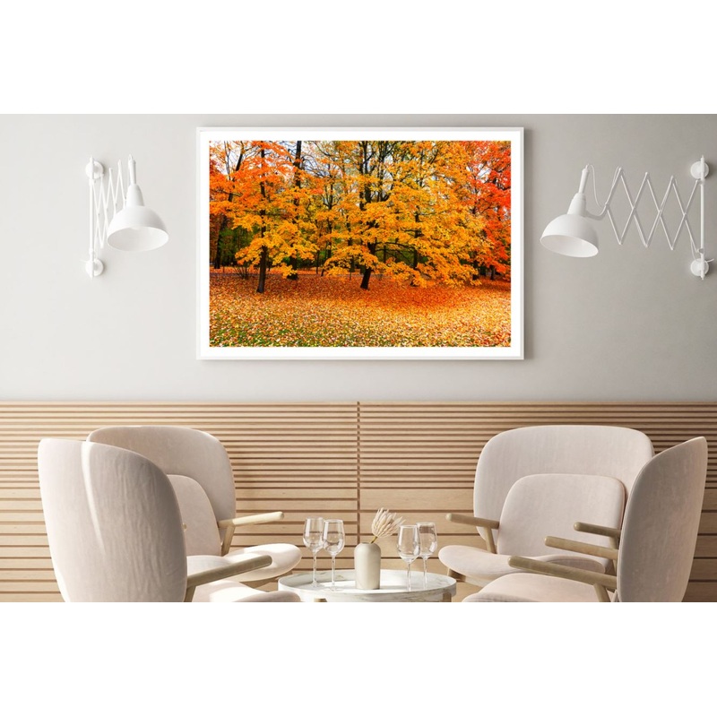 Yellow Autumn Forest Photograph Home Decor Premium Quality Poster Print Choose Your Sizes