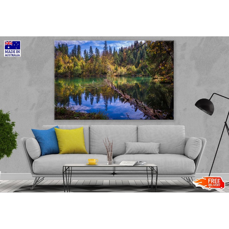 Autumn Forest Sky Lake Water Nature Photograph Print 100% Australian Made