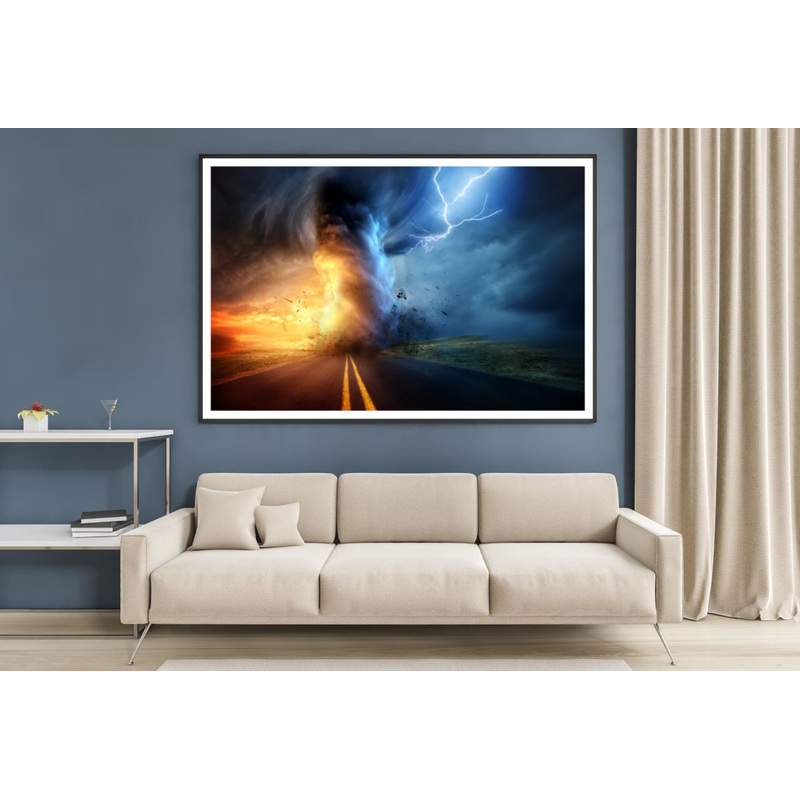 Tornado with Sunset & Lightning Home Decor Premium Quality Poster Print Choose Your Sizes