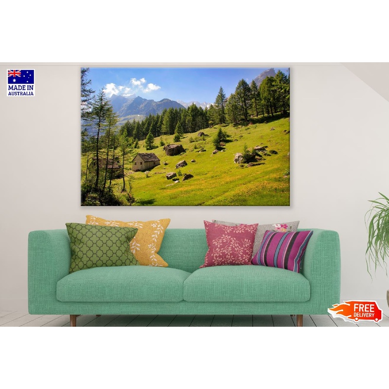 Trees & Houses on Hill Photograph Print 100% Australian Made
