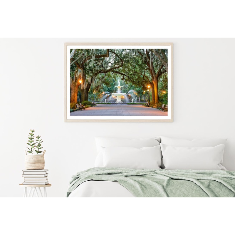 Water Fountain in Park Photograph Home Decor Premium Quality Poster Print Choose Your Sizes