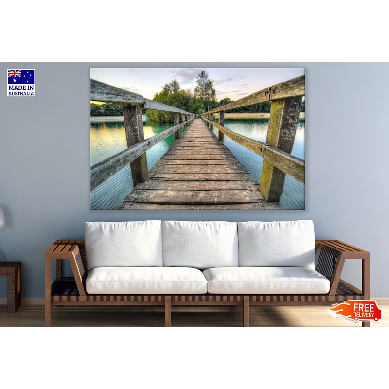 Wooden Bridge Near Mountains Photograph Print 100% Australian Made