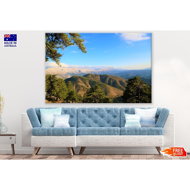 Aerial View Of Mounatins & Forest Photograph Print 100% Australian Made