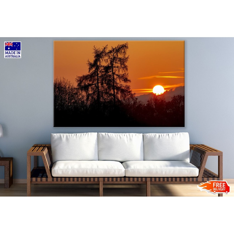 Sunset Over Forest View Photograph Print 100% Australian Made