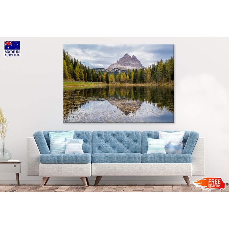 Tre Cime di Lavaredo Peaks & Lake View Photograph Print 100% Australian Made