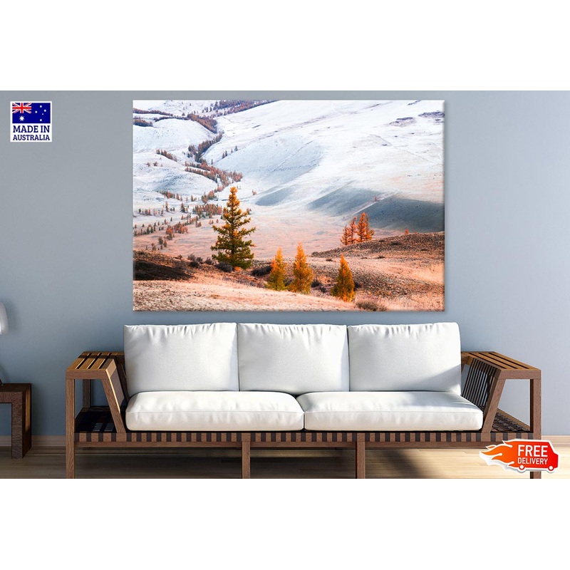 Trees & Snow Capped Mountain Photograph Print 100% Australian Made