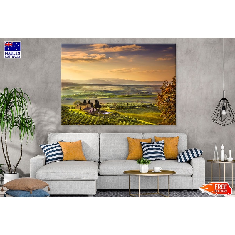 Tuscany Maremma Foggy Sunrise Photograph Print 100% Australian Made