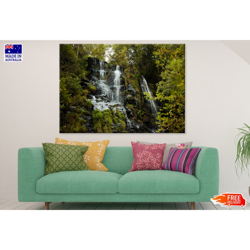 Water Fall & Nature Forest View Photograph Print 100% Australian Made