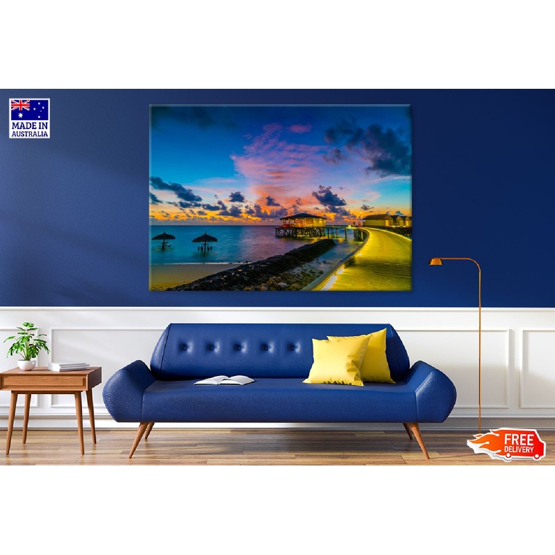 Water Villas Maldives Island View Photograph Print 100% Australian Made
