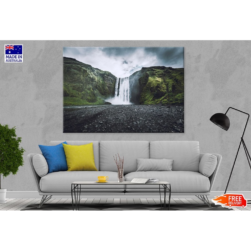 Waterfall on Mountains Scenery Photograph Print 100% Australian Made