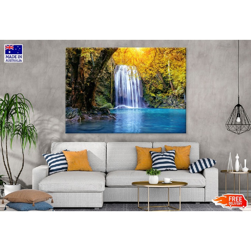 Autumn Erawan Waterfall Photograph Thailand Print 100% Australian Made