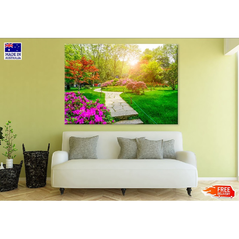 Autumn Garden with Pathway View Photograph Print 100% Australian Made