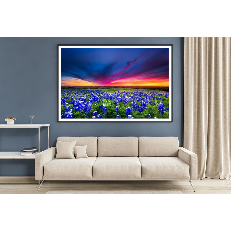 Texas Pasture Filled Sunset View Photograph Home Decor Premium Quality Poster Print Choose Your Sizes